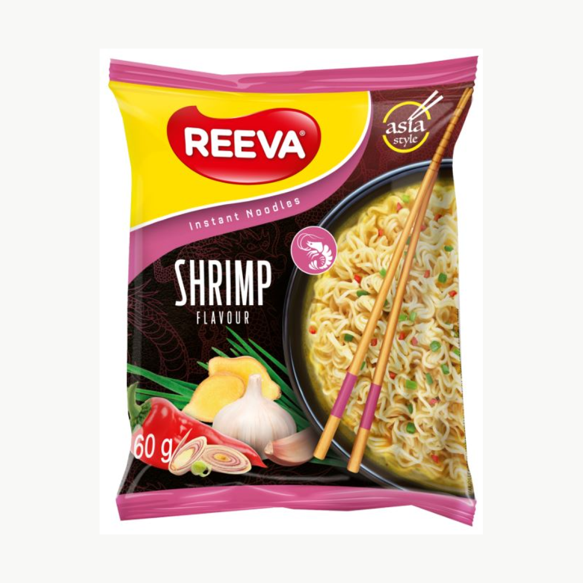 Reeva instant noodles exporter - Reeva Shrimp 60gr