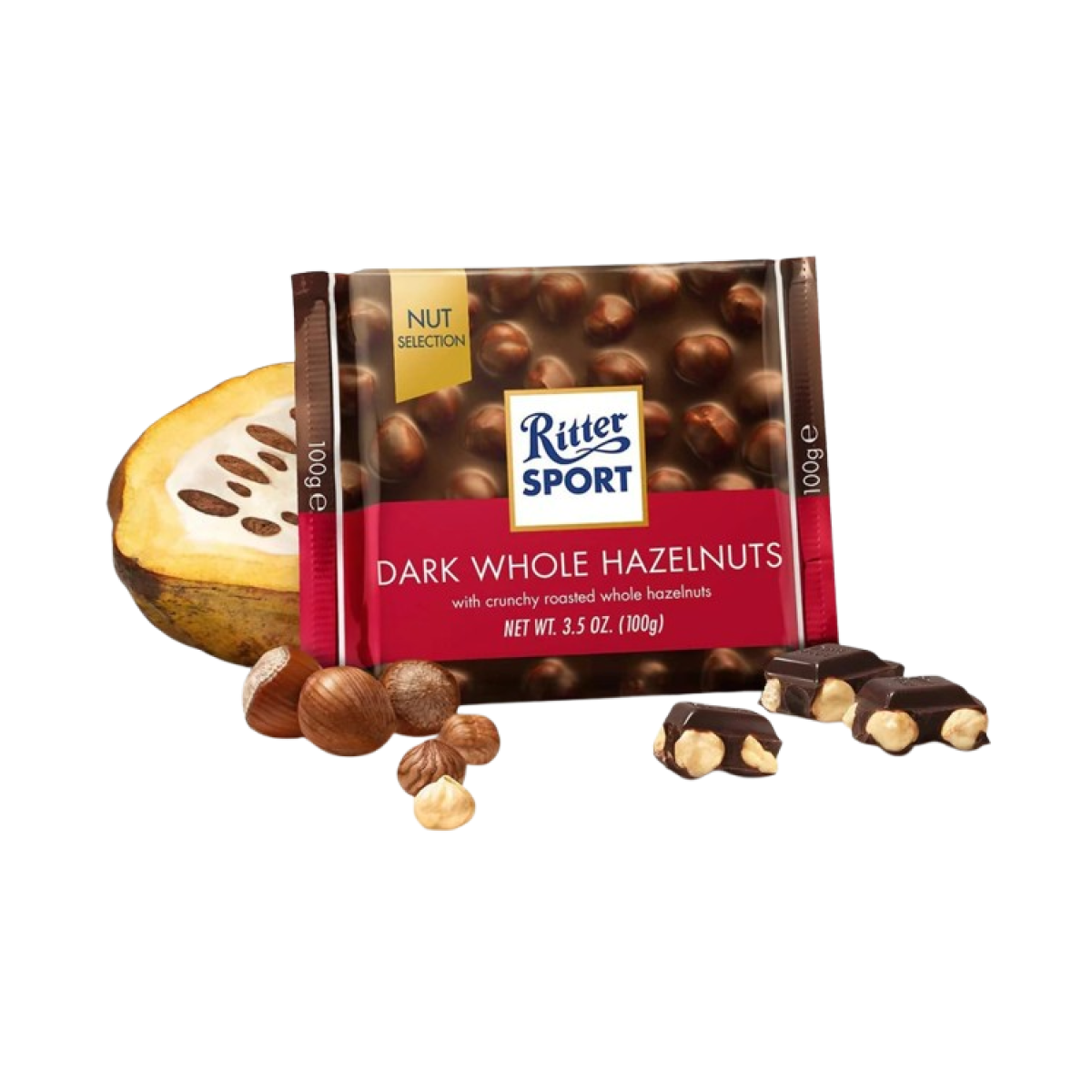 Ritter Sport wholesaler- Nut Selection- Dark Whole Hazelnuts 100 g